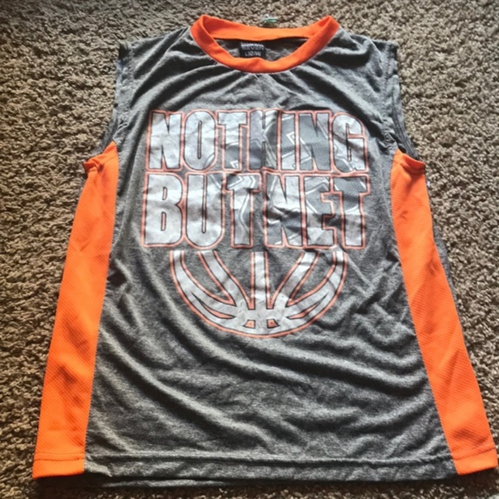 Quad Seven Gray and Orange Basketball Lightweight Tank Top